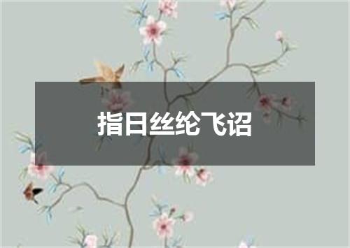 指日丝纶飞诏