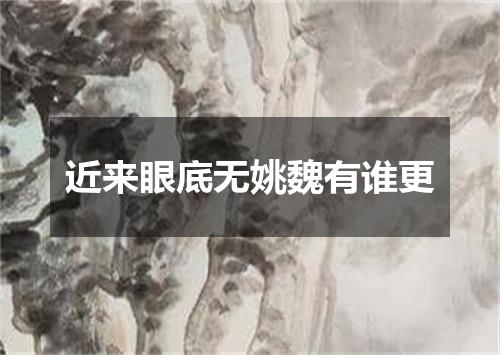 近来眼底无姚魏有谁更