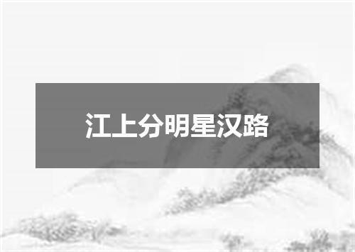江上分明星汉路
