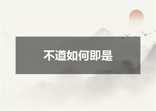 不道如何即是