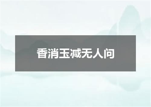 香消玉减无人问