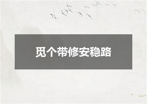觅个带修安稳路