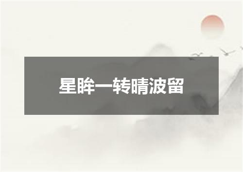 星眸一转晴波留