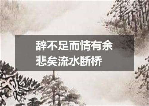 辞不足而情有余悲矣流水断桥