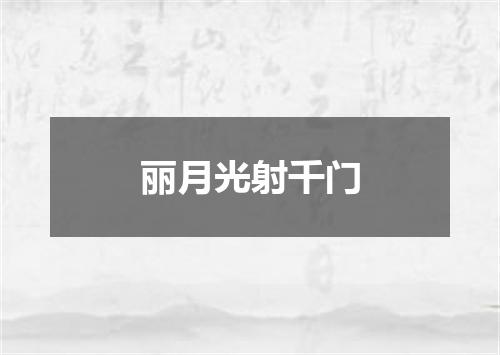 丽月光射千门