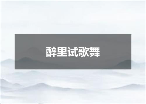 醉里试歌舞