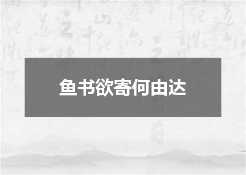 鱼书欲寄何由达