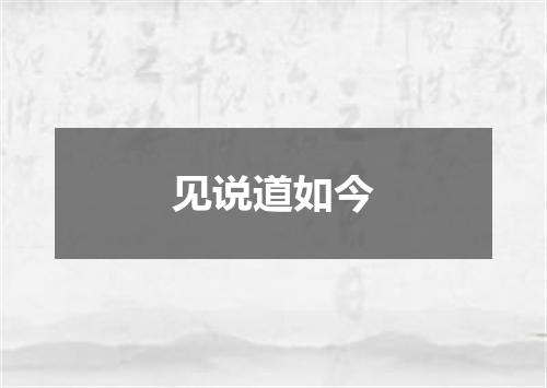 见说道如今