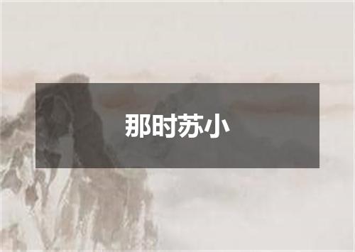 那时苏小