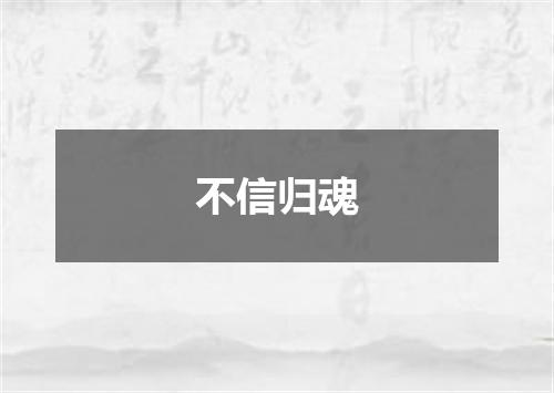 不信归魂