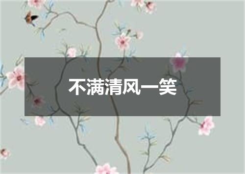 不满清风一笑