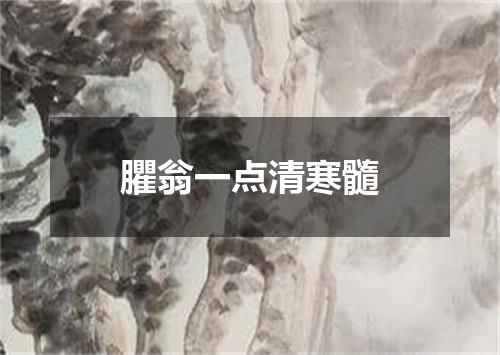 臞翁一点清寒髓