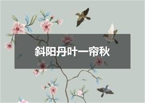 斜阳丹叶一帘秋