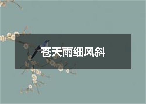 苍天雨细风斜
