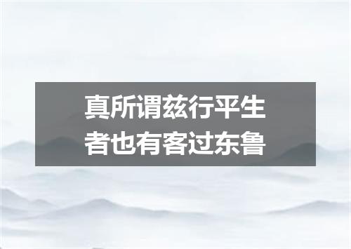 真所谓兹行平生者也有客过东鲁