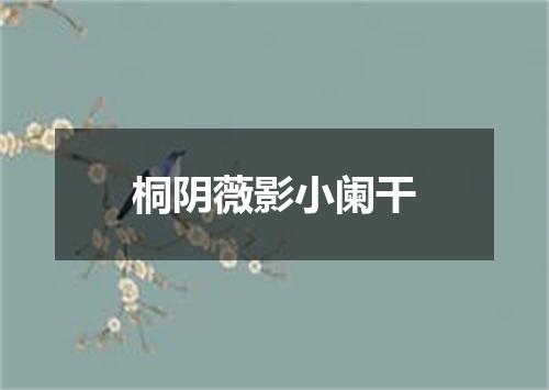 桐阴薇影小阑干