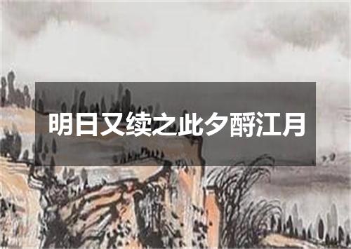 明日又续之此夕酹江月