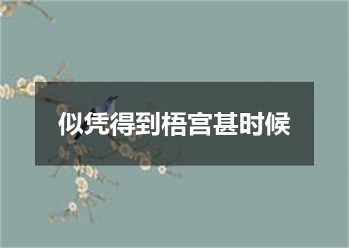 似凭得到梧宫甚时候