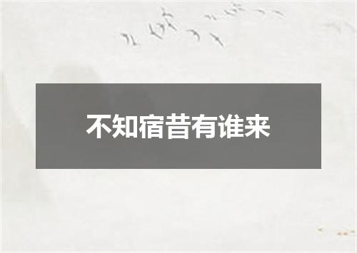 不知宿昔有谁来
