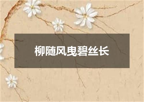 柳随风曳碧丝长