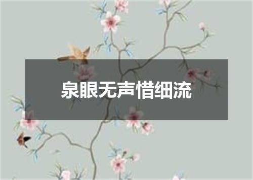 泉眼无声惜细流
