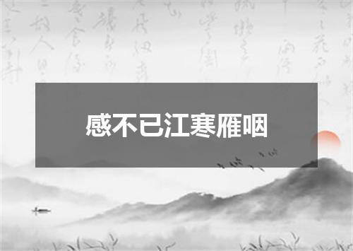 感不已江寒雁咽