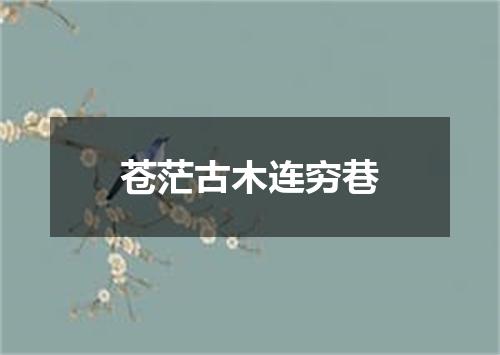 苍茫古木连穷巷