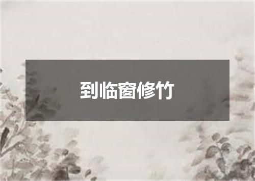 到临窗修竹