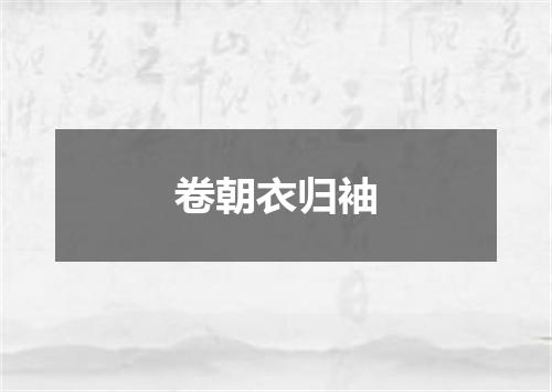 卷朝衣归袖