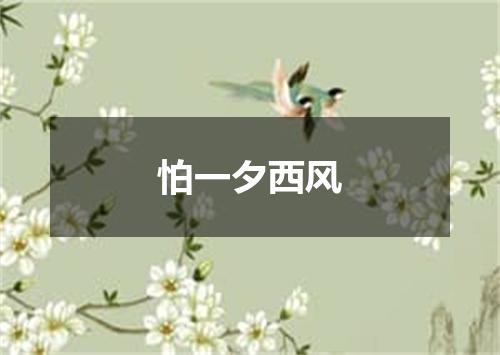 怕一夕西风