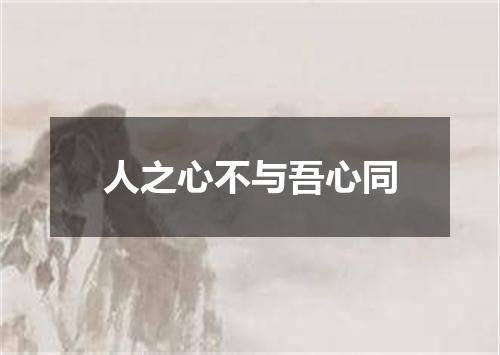人之心不与吾心同