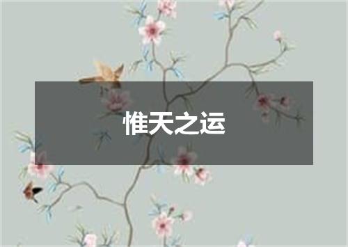 惟天之运