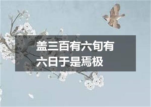 盖三百有六旬有六日于是焉极