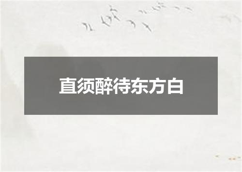 直须醉待东方白