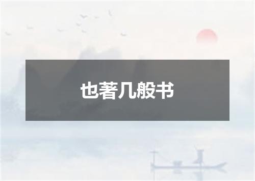 也著几般书