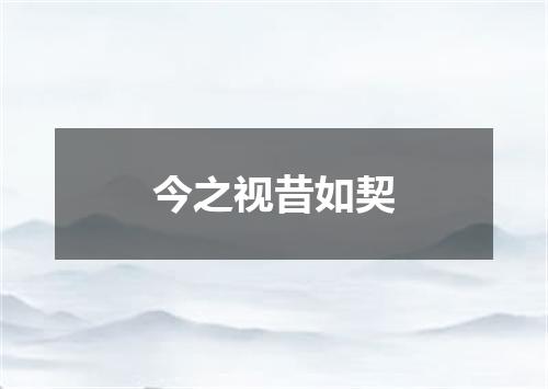 今之视昔如契
