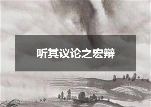 听其议论之宏辩