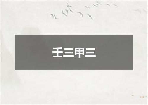 壬三甲三