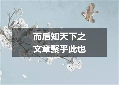 而后知天下之文章聚乎此也