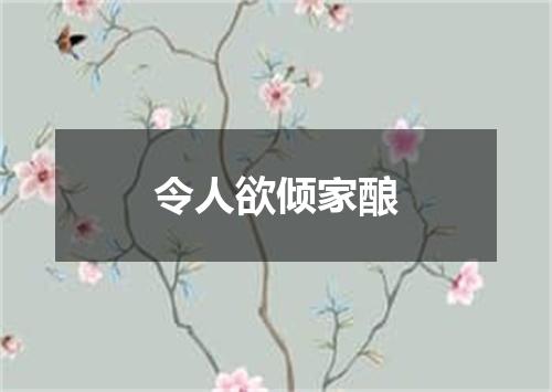 令人欲倾家酿