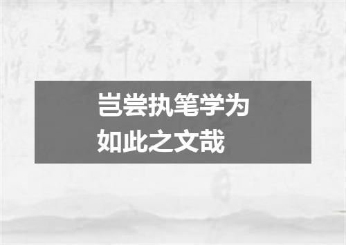 岂尝执笔学为如此之文哉