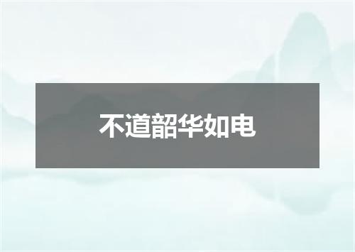 不道韶华如电