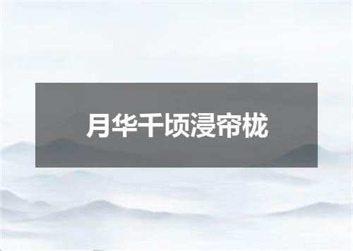月华千顷浸帘栊