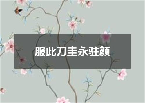 服此刀圭永驻颜