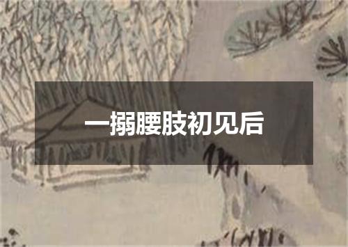 一搦腰肢初见后