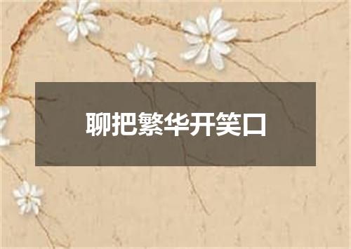 聊把繁华开笑口
