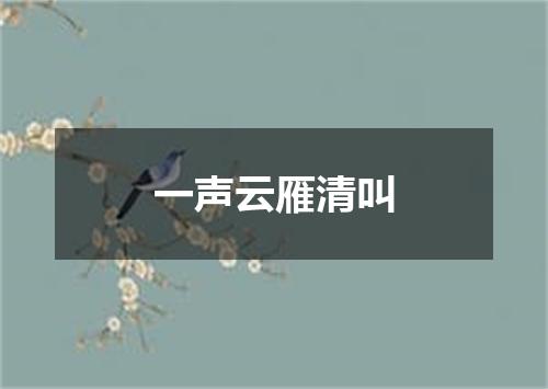 一声云雁清叫