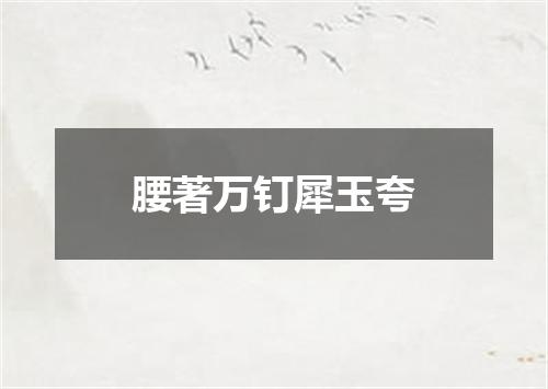 腰著万钉犀玉夸