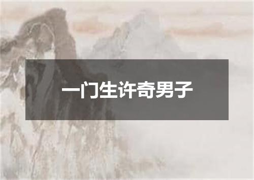 一门生许奇男子