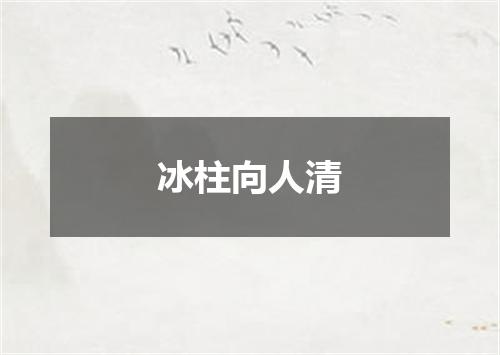 冰柱向人清